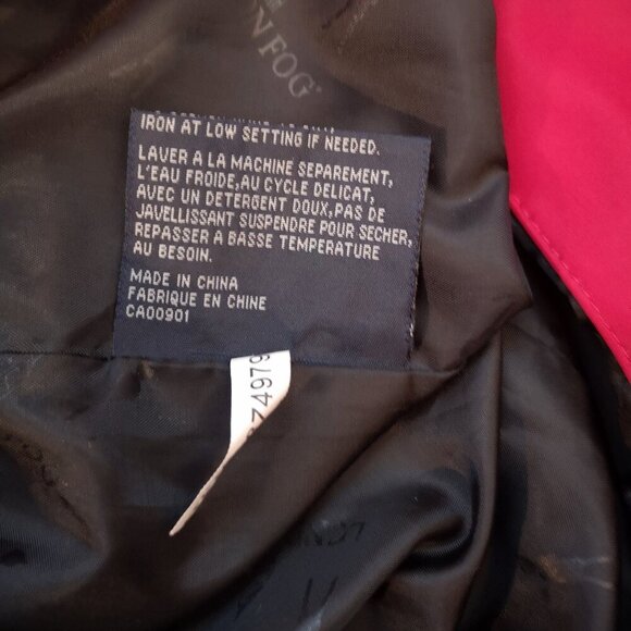 London Fog Ladies Size Large Red & Black Removable Hood Lined Coat - Picture 9 of 13
